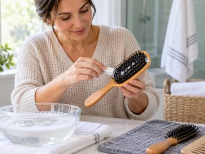 Hair Brush Cleaning: Hair, Product Buildup, and Drying